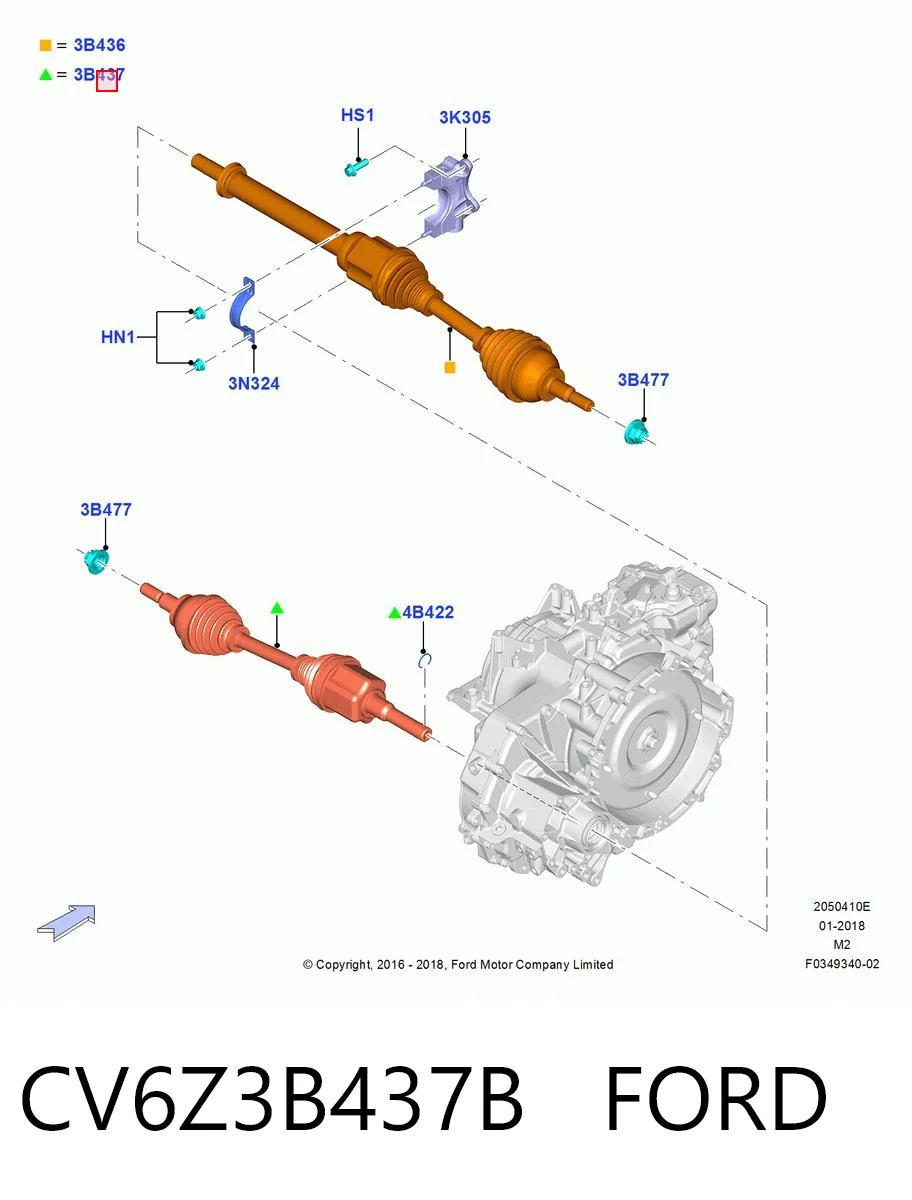 CV6Z3B437B NTY Привід лівий
