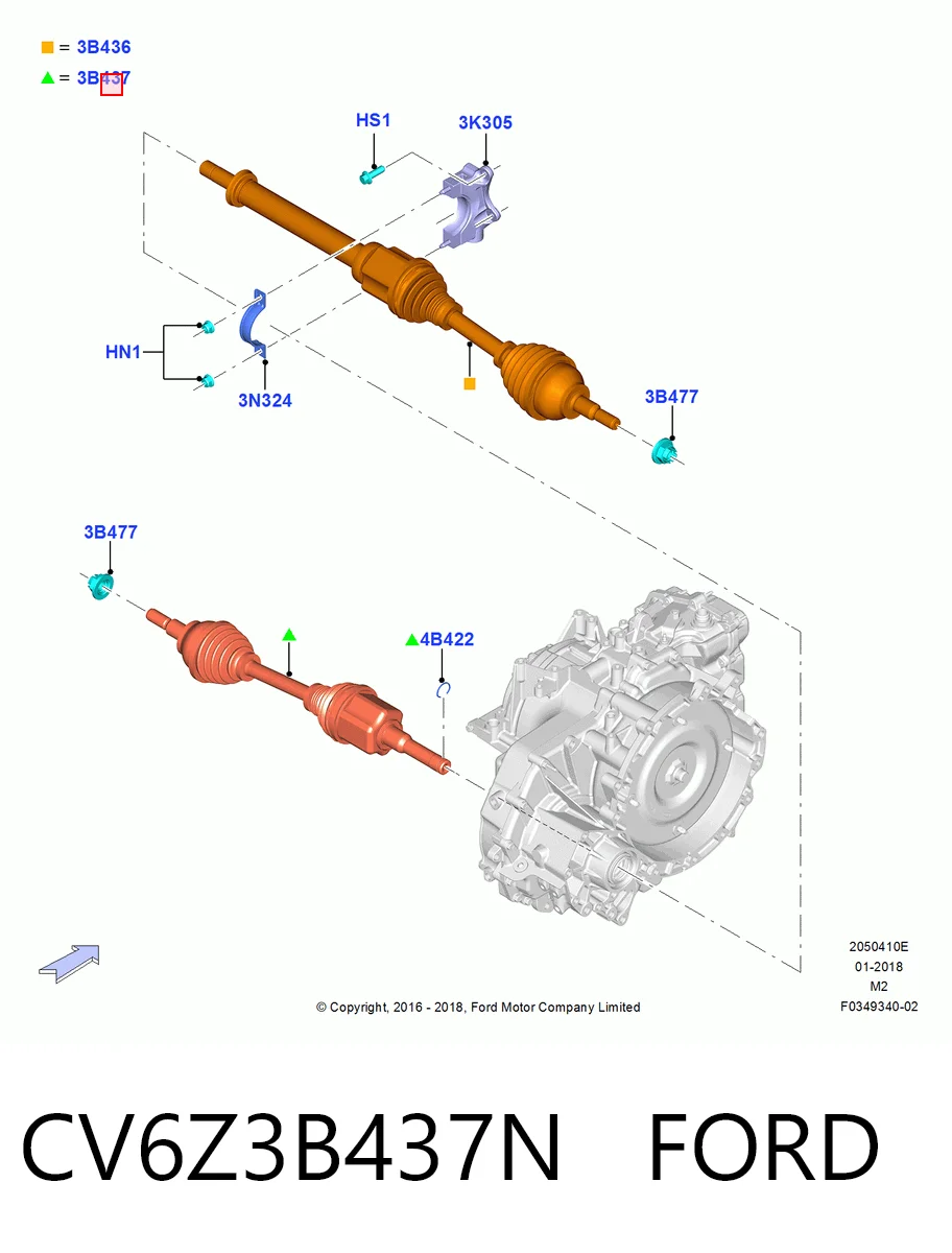 Привід передній лівий NTY CV6Z3B437B ціна, від 156.41 USD