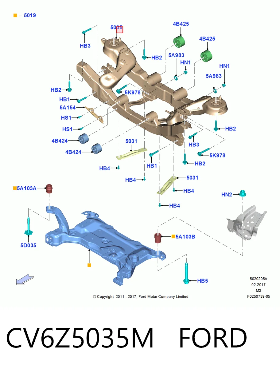 Балка задньої підвіски поперечна Ford Escape II позашляховик (DM2) (2012 - 2019) ціна, від 63.35 USD