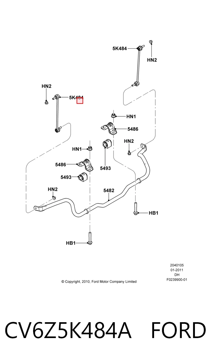 CV6Z5K484A Ford Тяга переднього стабілізатора