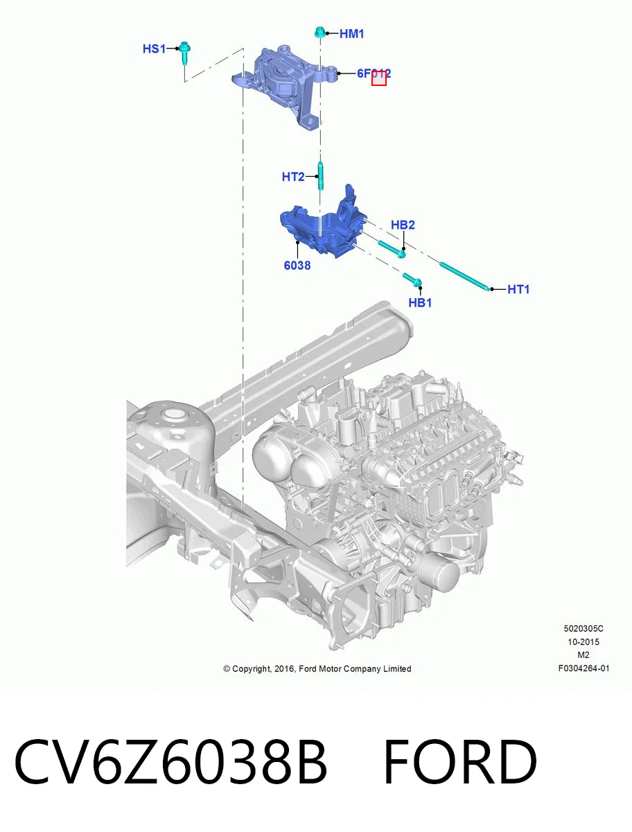 CV6Z6038B Ford Права подушка мотора