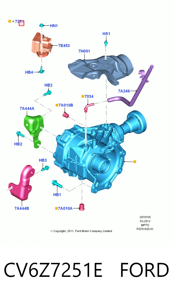 CV6Z7251E Ford Раздатка (коробка роздавальна)