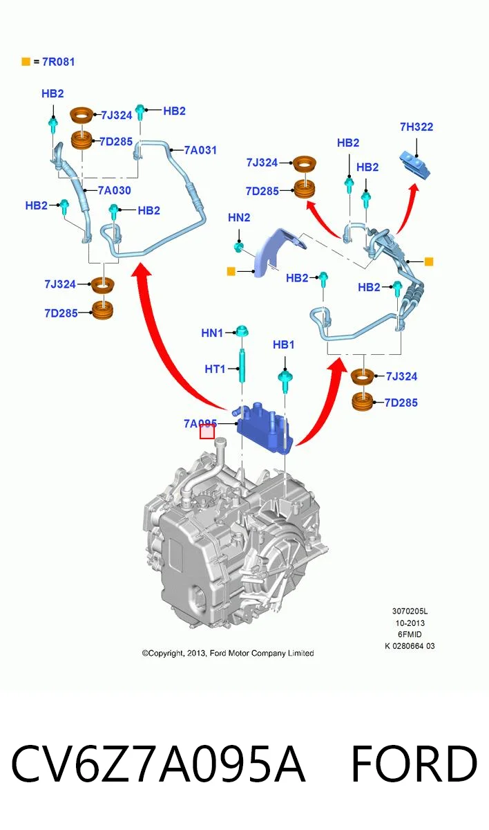 CV6Z7A095A Ford Радіатор охолодження, АКПП