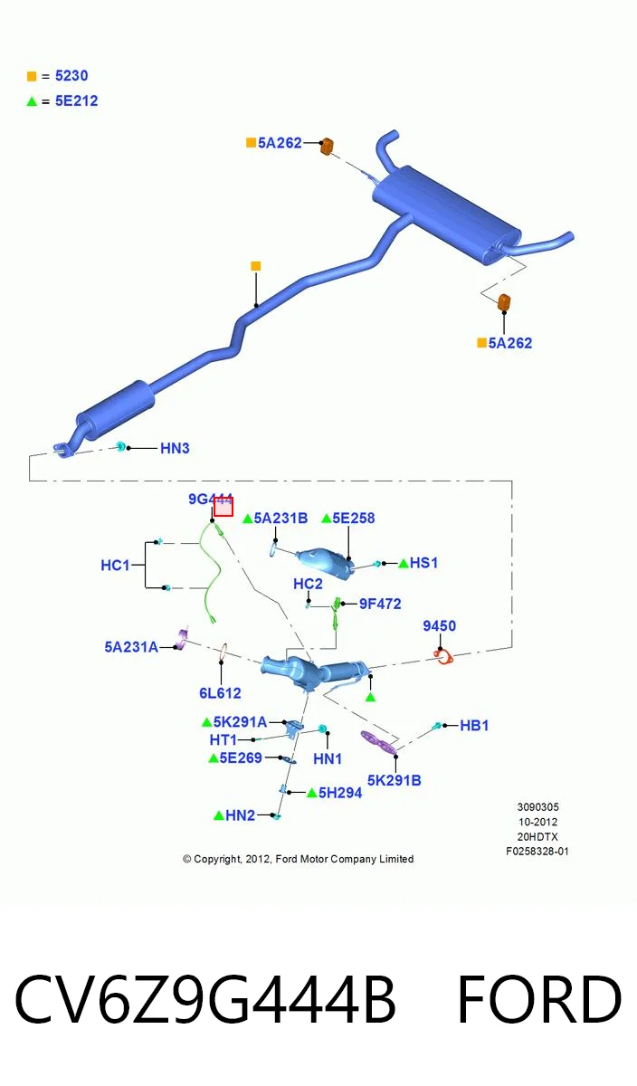 CV6Z9G444B Ford Лямбда зонд після каталізатора