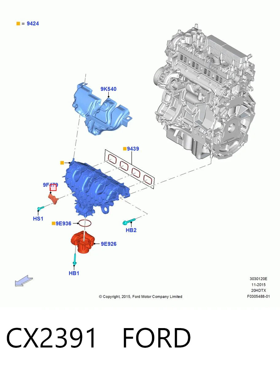 CX2391 Ford Датчик наддува