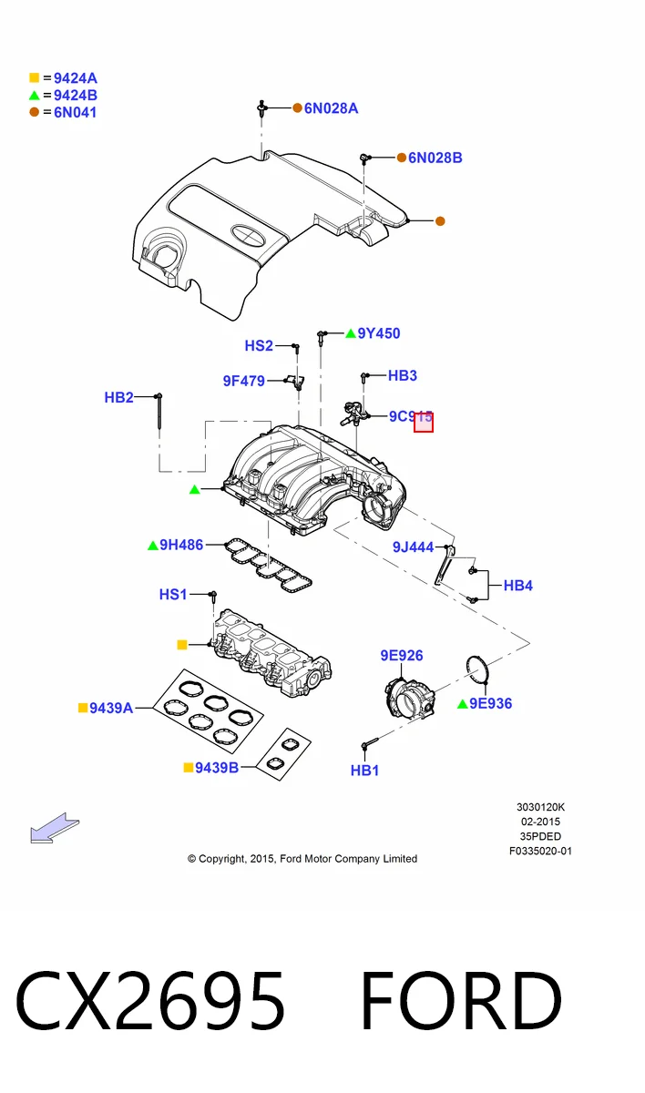 CX2695 Ford Клапан вентиляції газів паливного бака