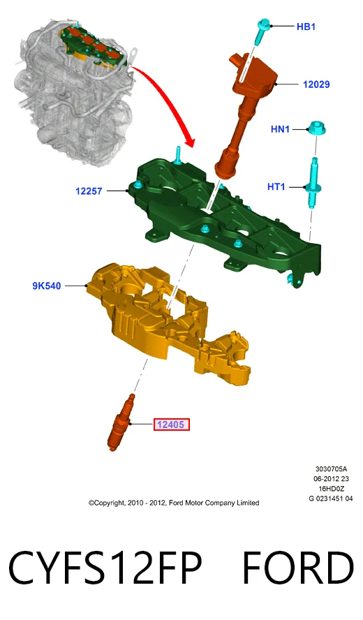 CYFS12FP Ford Свіча запалювання