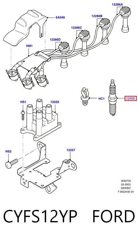 CYFS12YP Ford Свіча запалювання