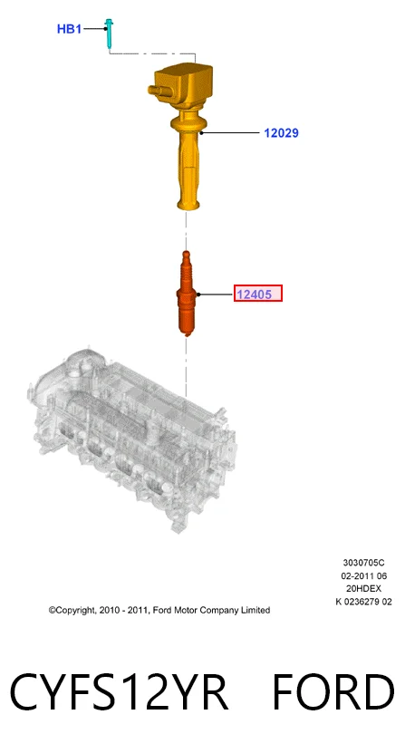 CYFS12YR Ford Свіча запалювання