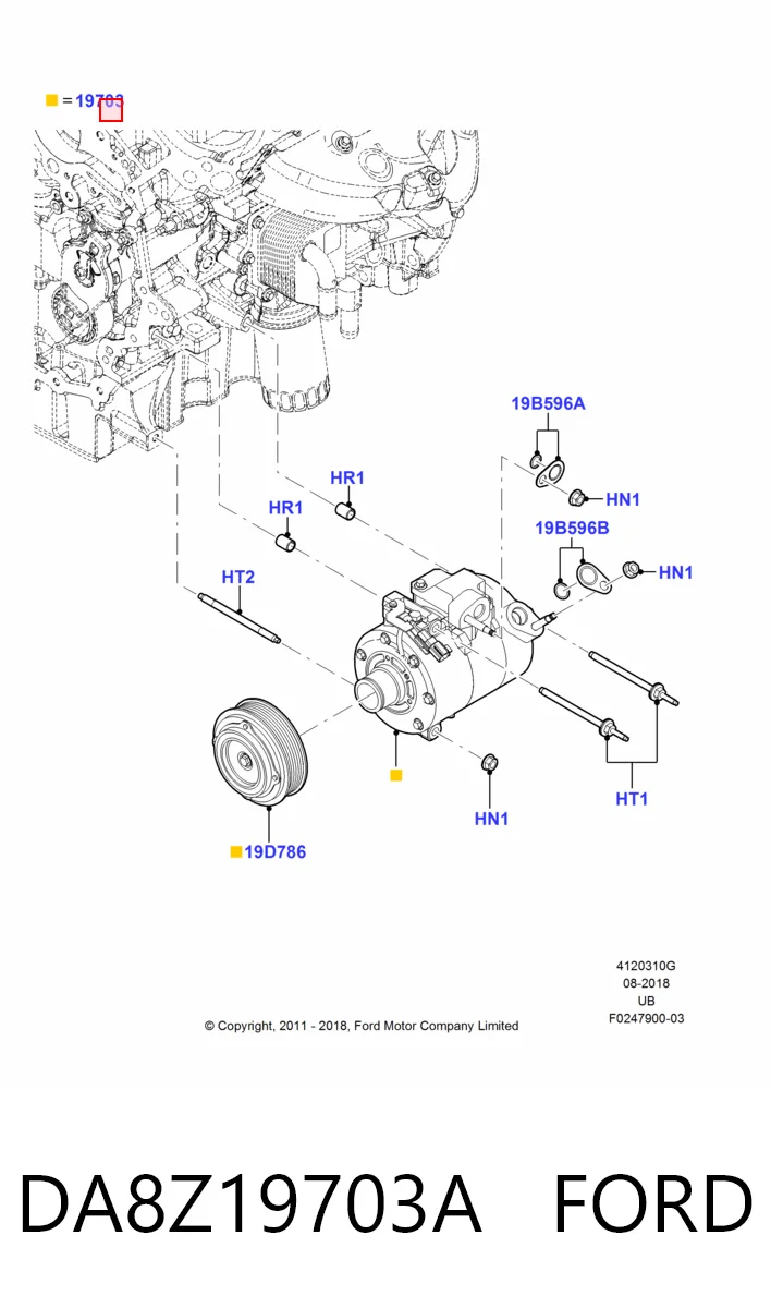 DA8Z19703A Ford Компресор холодоагенту