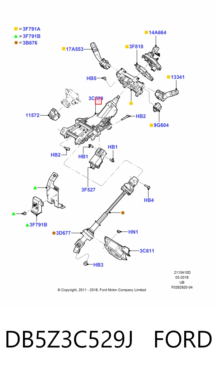 Колонка рульового управління на Ford Explorer  U5