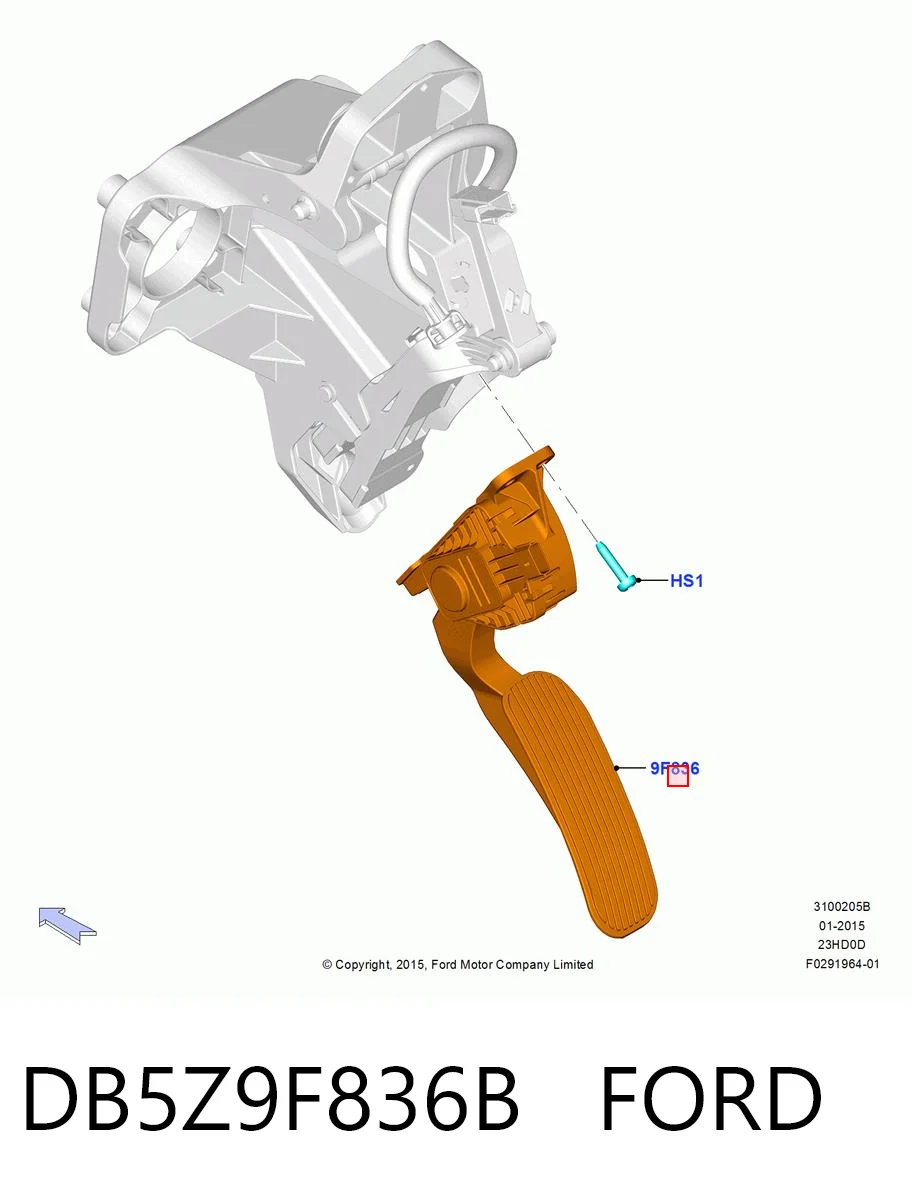 DB5Z9F836B Ford Педаль гальма