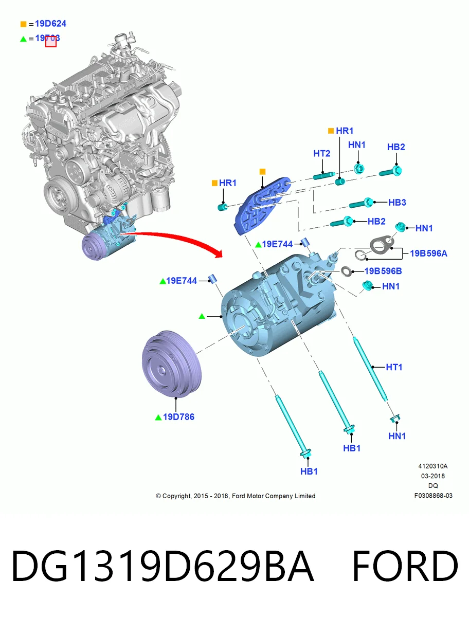 DG1319D629BA Ford Компресор холодоагенту