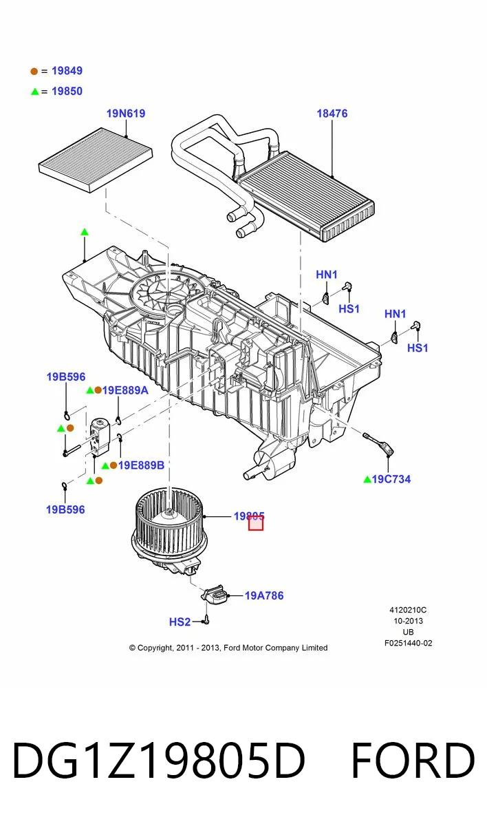 DG1Z19805D Ford Електромотор пічки