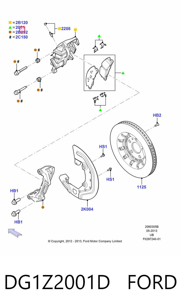 DG1Z2001D Ford Передні гальмівні колодки