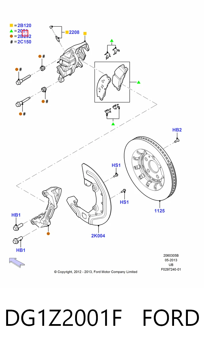 DG1Z2001F Ford Передні гальмівні колодки