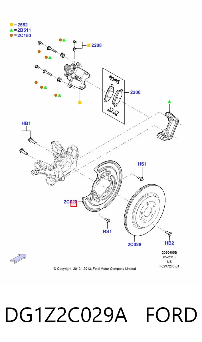 DG1Z2C029A Ford Захист гальмівного диска заднього, лівого