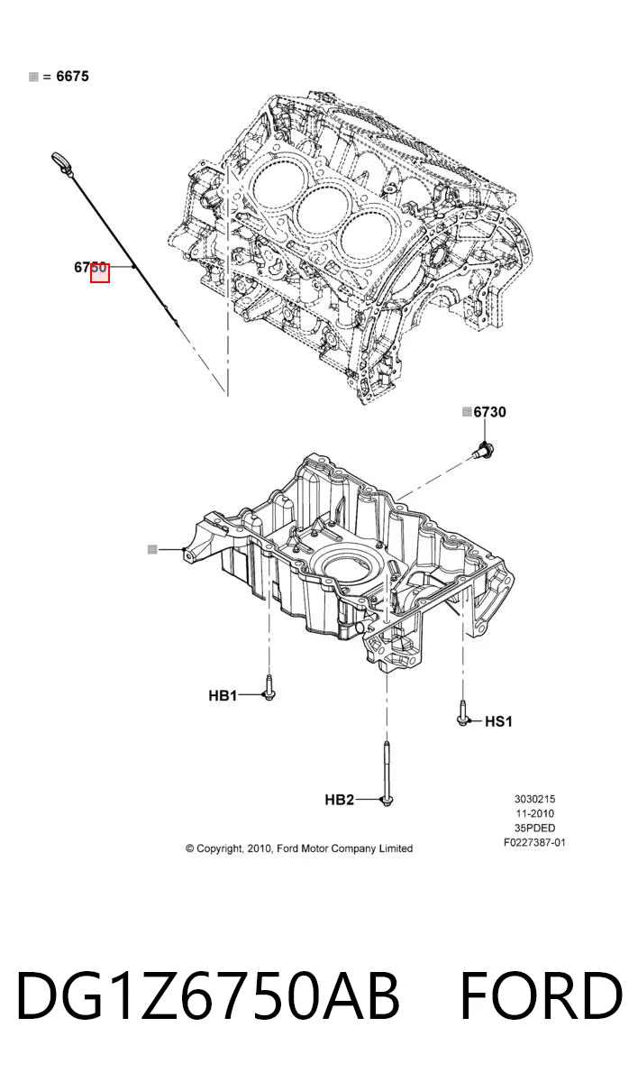 DG1Z6750AB Ford Покажчик рівня масла