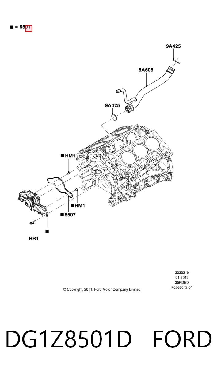 DG1Z8501D Ford Насос охолодження