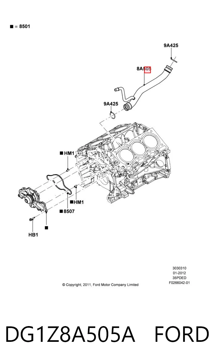 Шланг термостата на Ford Explorer  U5