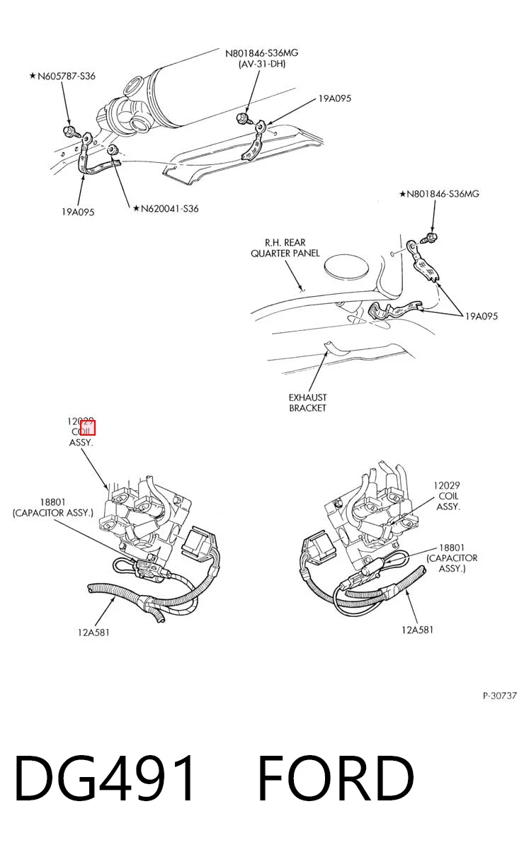 DG491 Ford Котушка запалювання