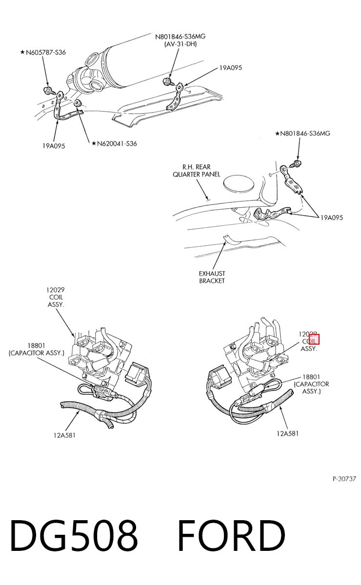 DG508 Ford Котушка запалювання