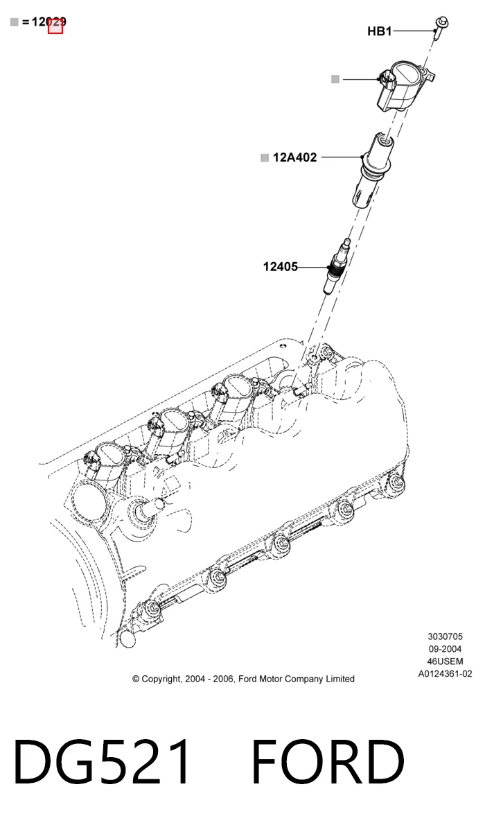 DG521 Ford Котушка запалювання