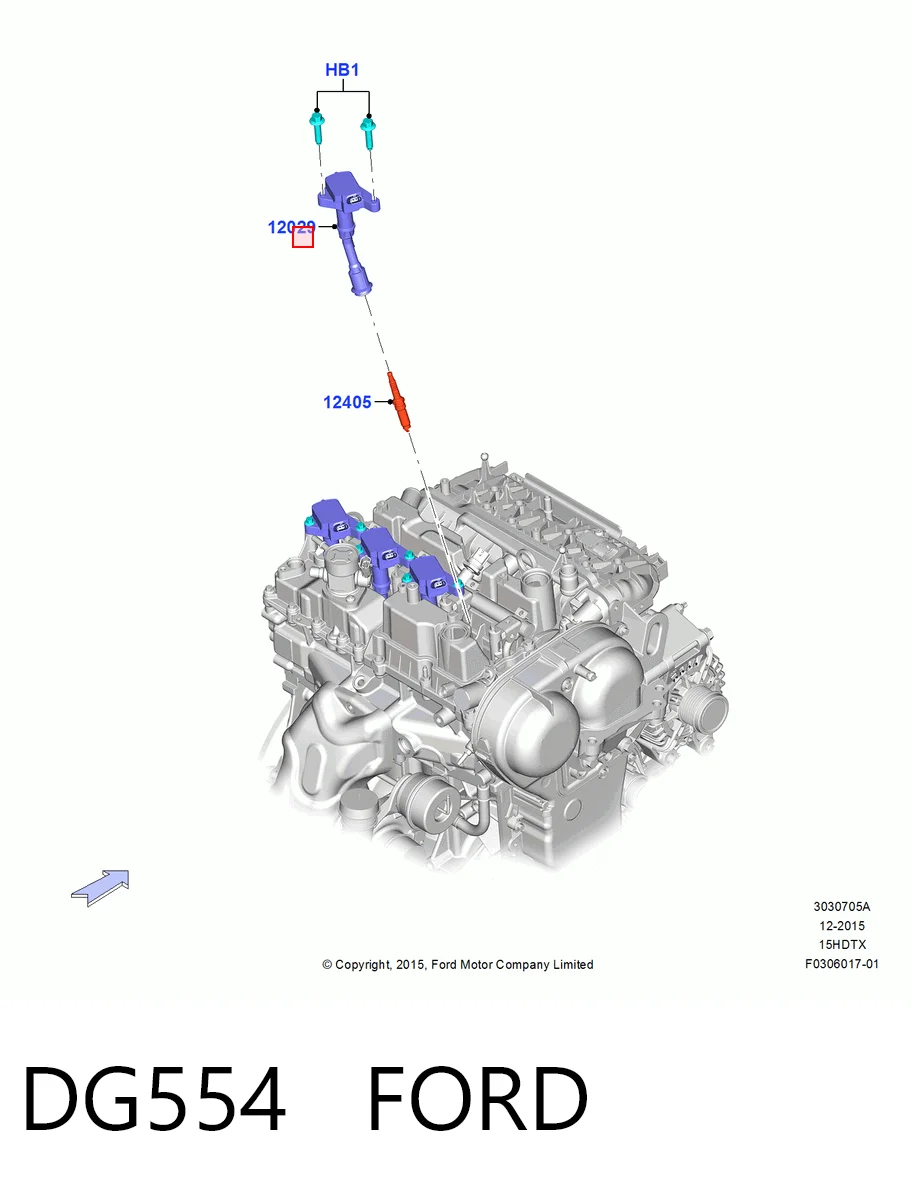 DG554 Ford Котушка запалювання