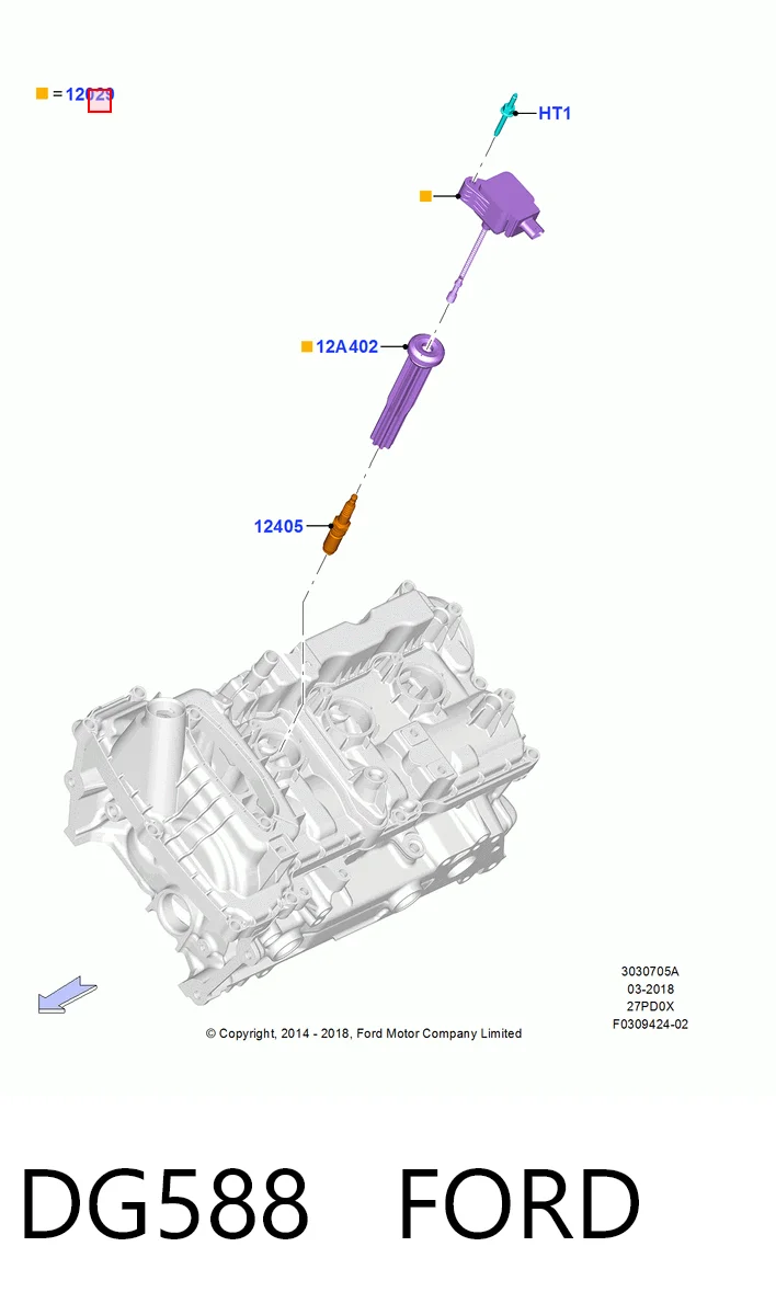 DG588 Ford Котушка запалювання