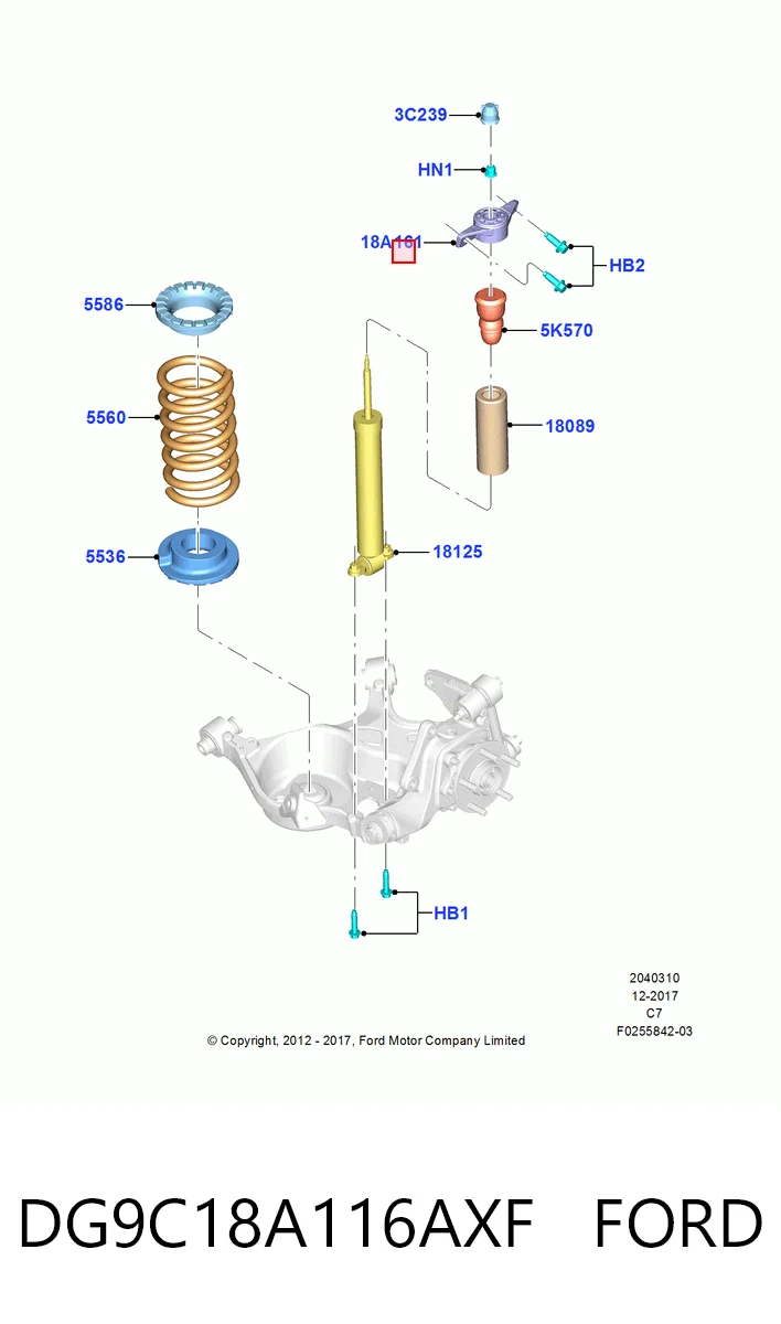 DG9C18A116AXF Ford Опора амортизатора