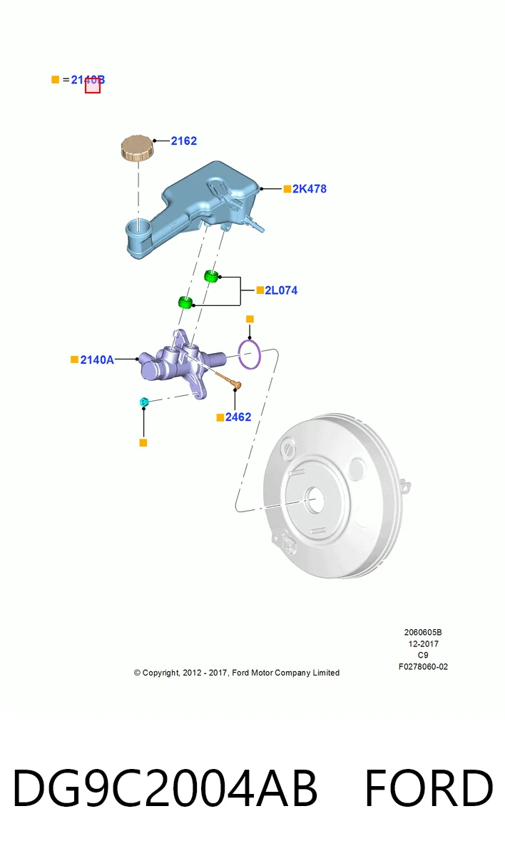 Циліндр головний гальма (Гідротормоз) Ford Fusion седан (CD) (2012 - 2022) ціна, від 12.67 USD