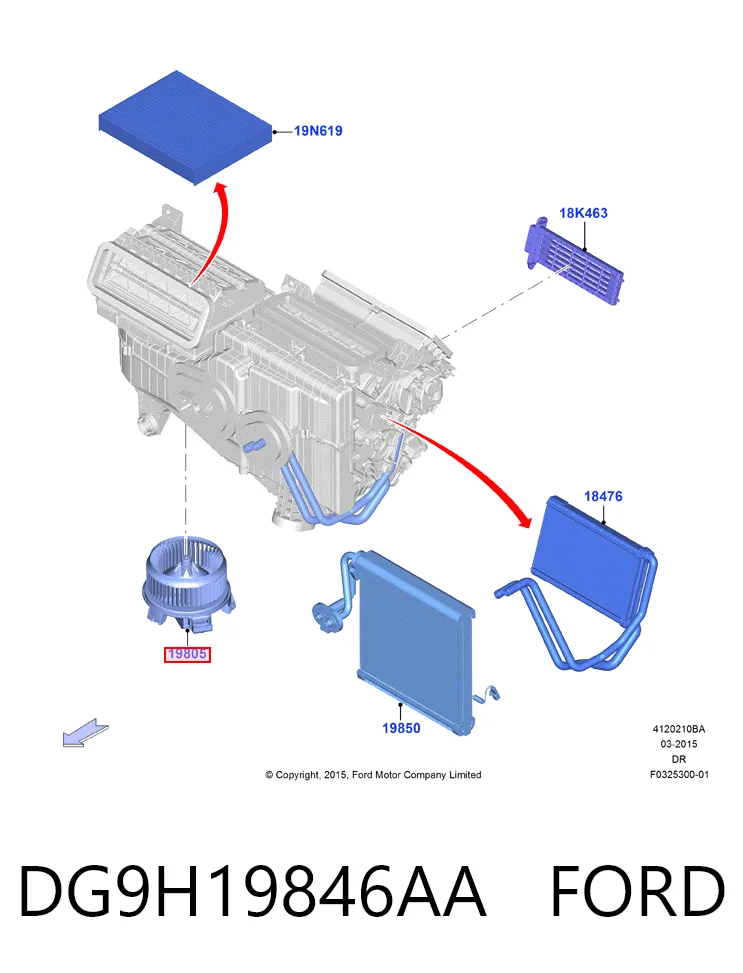 DG9H19846AA Ford Електромотор пічки