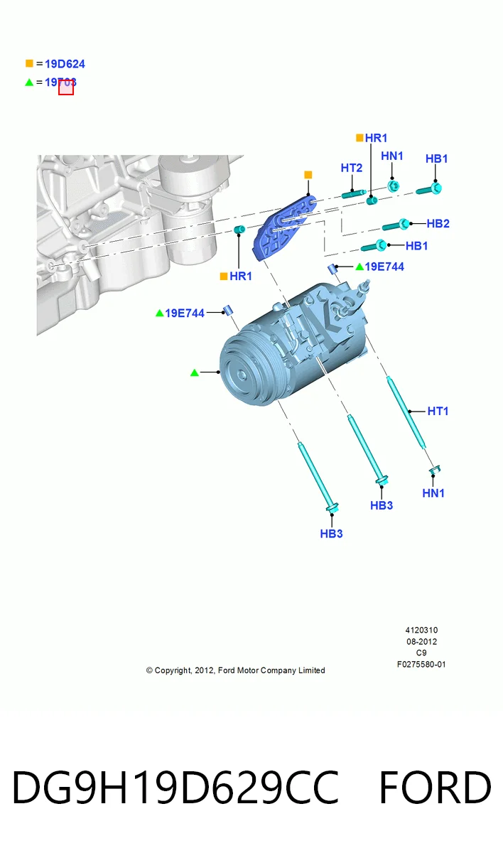 DG9H19D629CC Ford Компресор холодоагенту