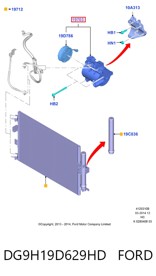 DG9H19D629HD Ford Компресор холодоагенту