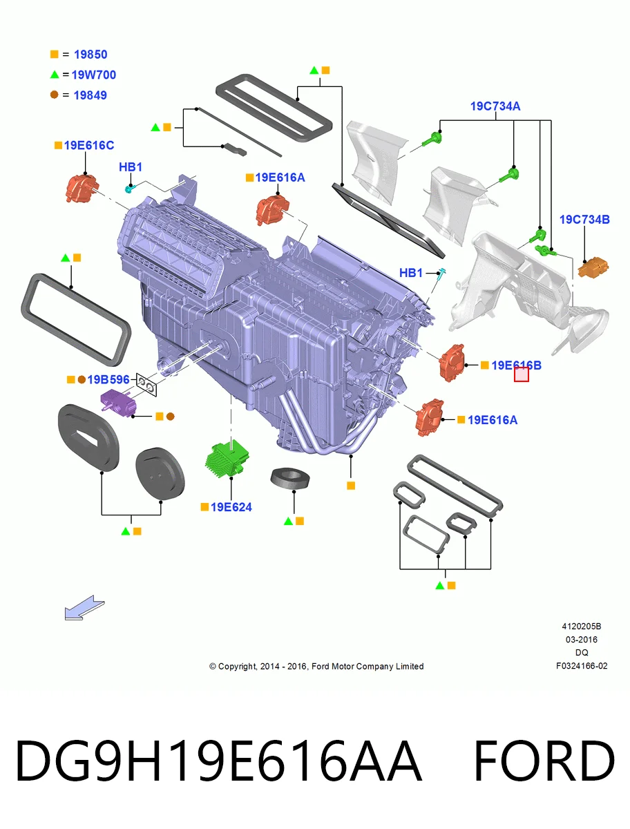 Мотор заслінки печі на Ford Edge II CD539