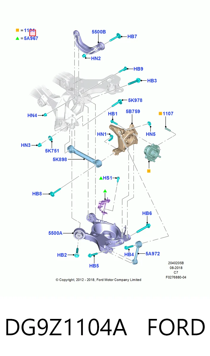 DG9Z1104A Ford Маточина (передня)