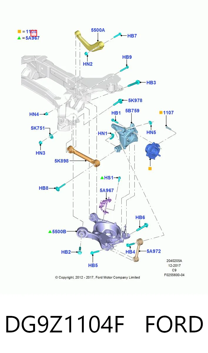 DG9Z1104F Ford Маточина задня