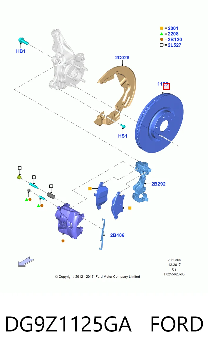 DG9Z1125GA Ford Гальмо дискове переднє