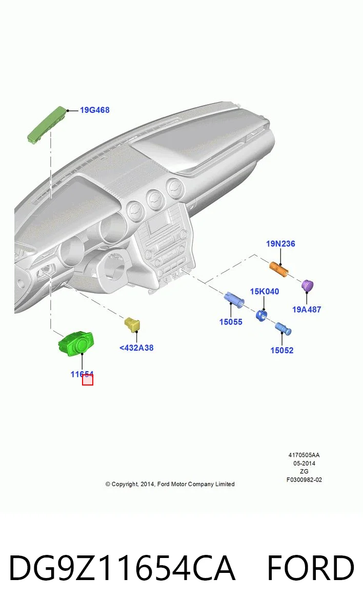 DG9Z11654CA Ford Перемикачі електричні (перемикач світла центральний)