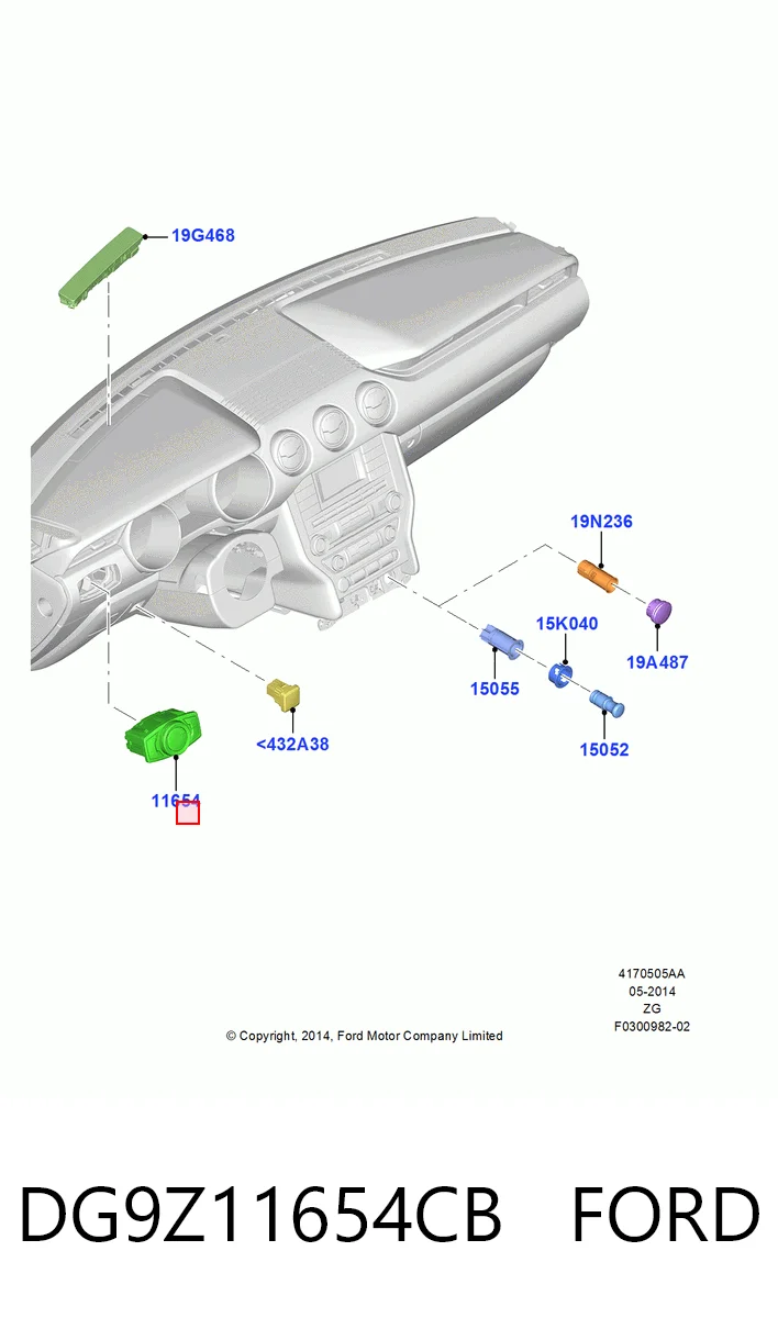 DG9Z11654CB Ford Перемикачі електричні (перемикач світла центральний)