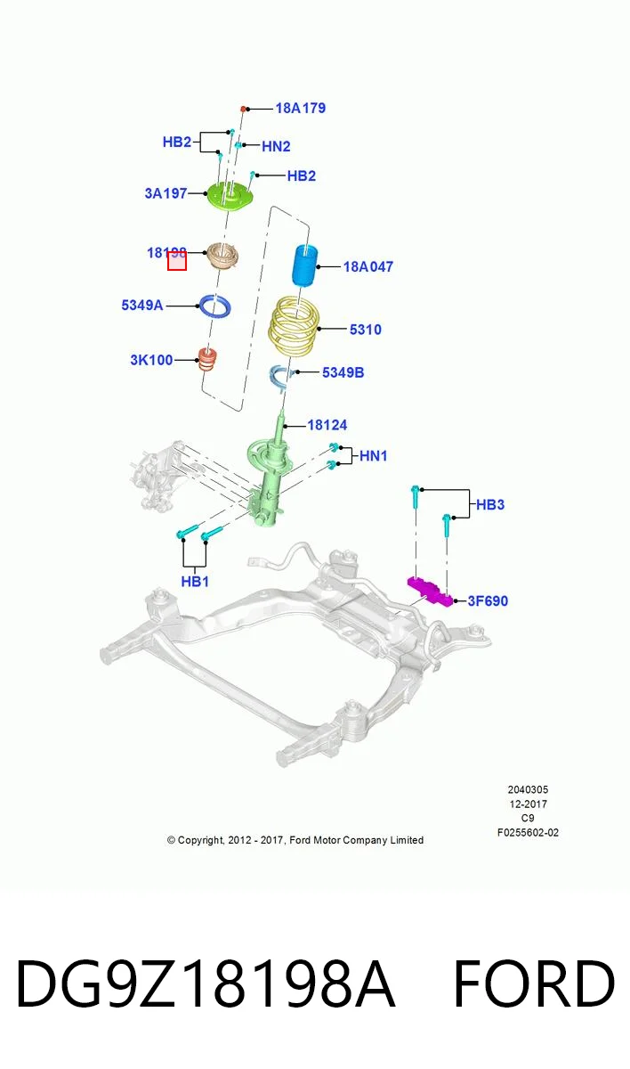 DG9Z18198A Ford Підшипник опори амортизатора