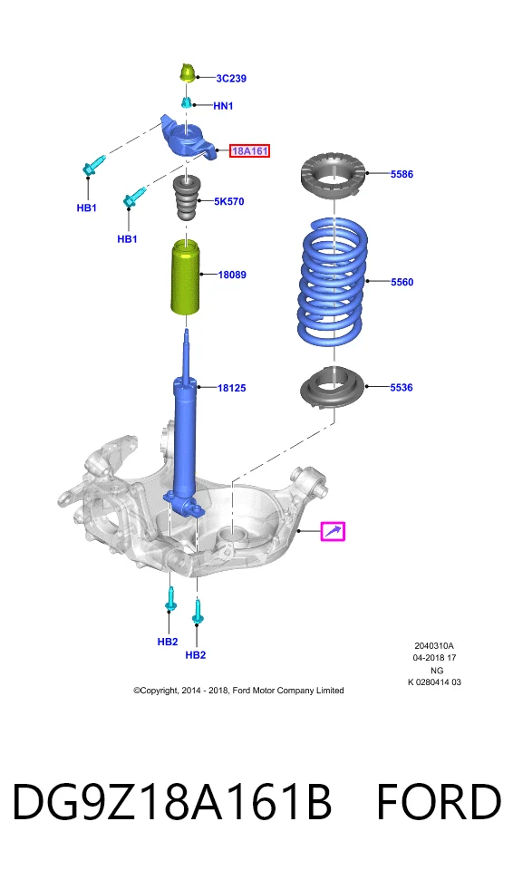DG9Z18A161B Ford Опора амортизатора