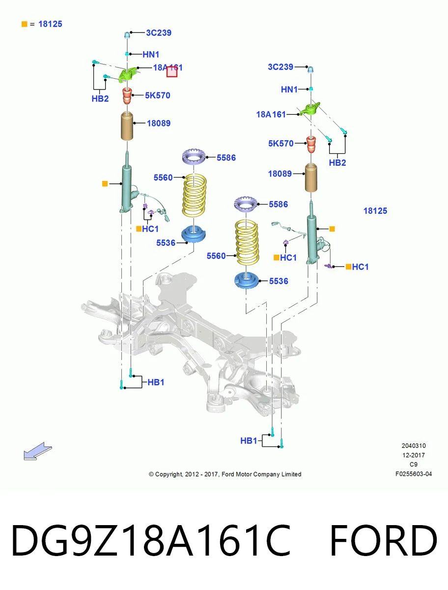 DG9Z18A161C Ford Опора амортизатора