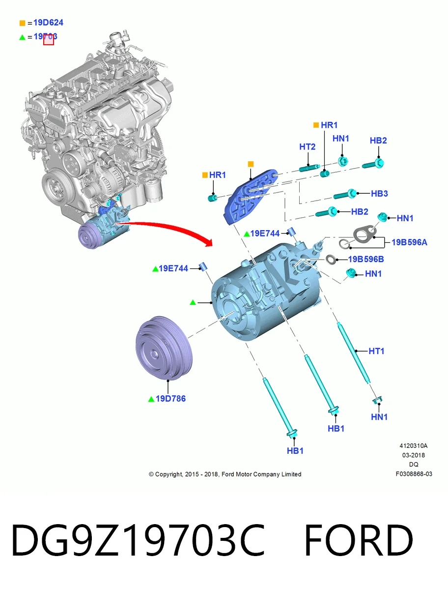 DG9Z19703C Ford Компресор холодоагенту