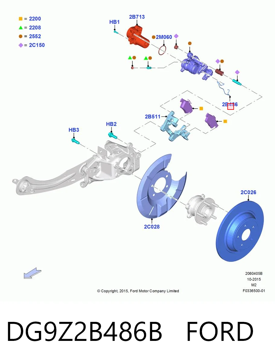 DG9Z2B486B Ford Пружинна засувка супорту