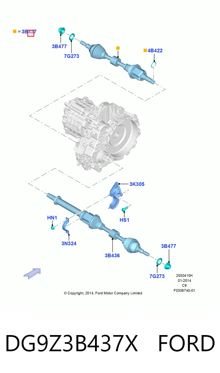DG9Z3B437X Ford Привід лівий