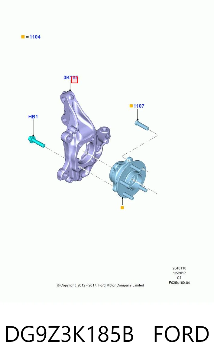DG9Z3K185B Ford Цапфа передні праві