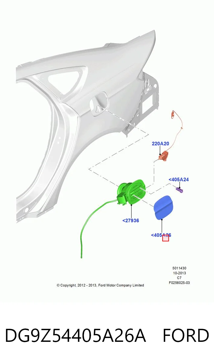 Дверцята бензобака на Ford Fusion  CD