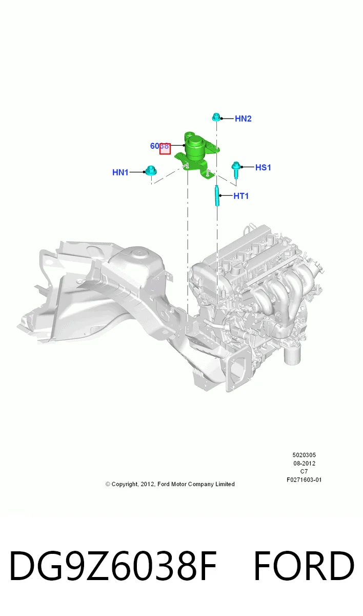 DG9Z6038F Ford Права подушка мотора