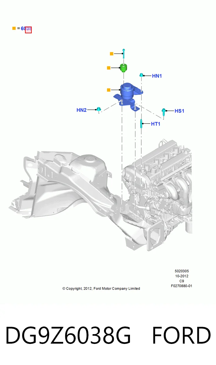 Купити STDG9Z6038F SAT Подушка (опора) двигуна, права